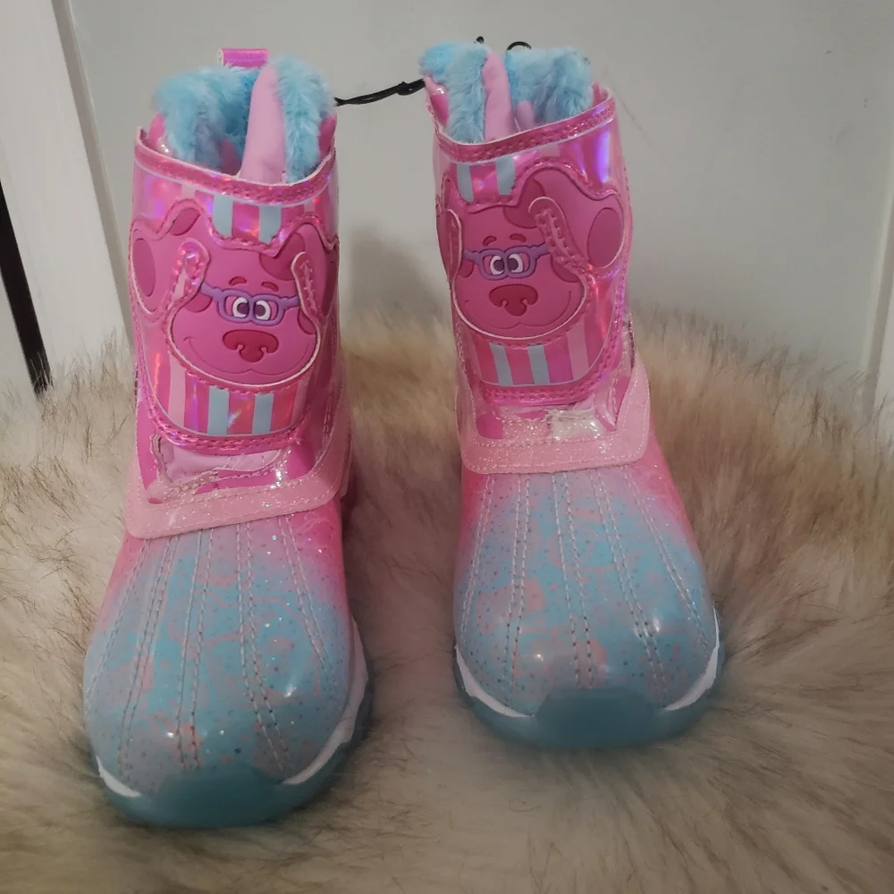 Kids Pink & Blue Light-Up Winter Boots